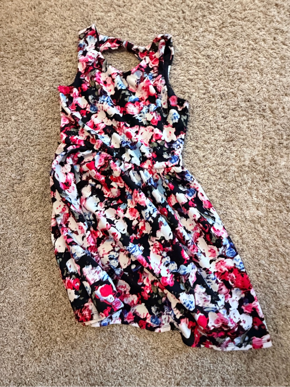Lily Rose Black Floral Cardigan with Pink and Blue Blooms